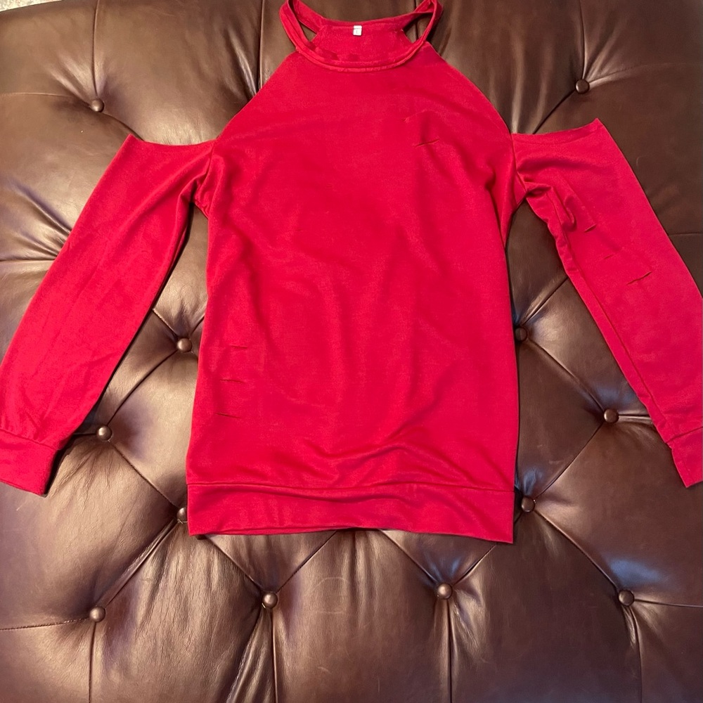 Red Top with Should Cut Out
